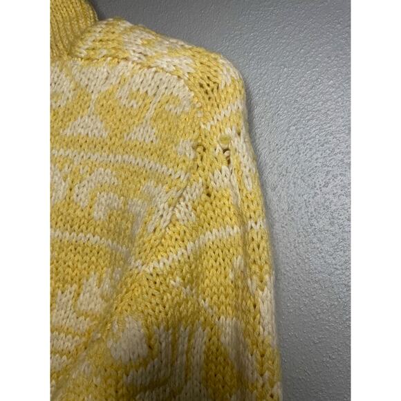 Vintage 80s Girls Junior's 16 Obermeyer Wool Yellow Ski Sweater - Picture 11 of 13